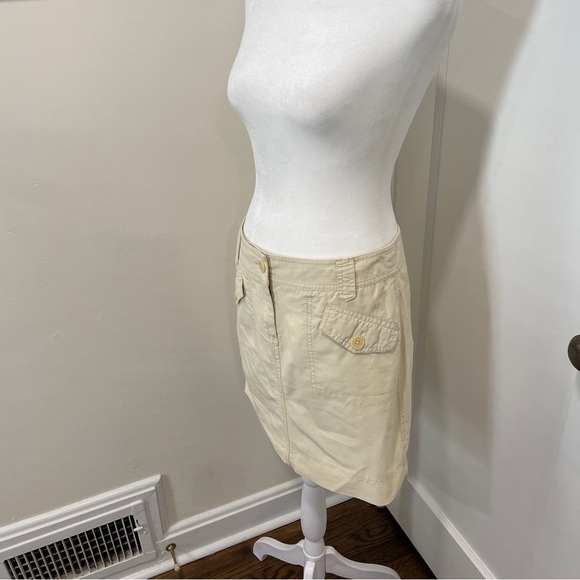 Y2K Light Yellow Utility Mini Skirt  Loft  Size M - Picture 2 of 6